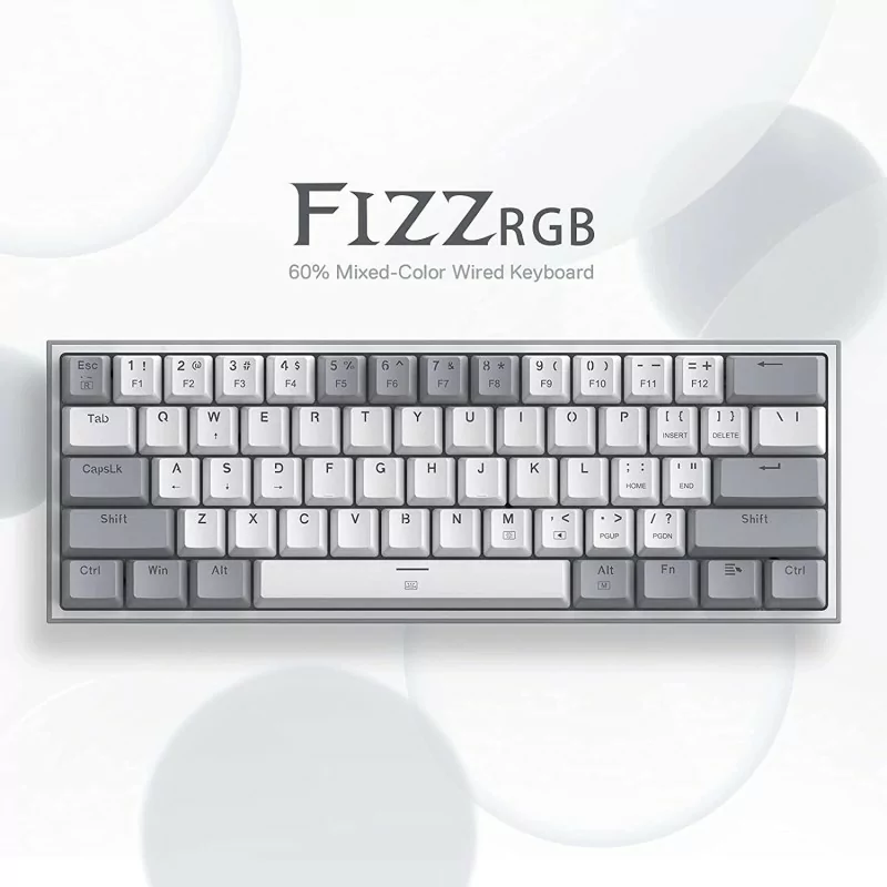Redragon Fizz K617 White and Grey- RED SWITCH Redragon Fizz K617 White and Grey- RED SWITCH